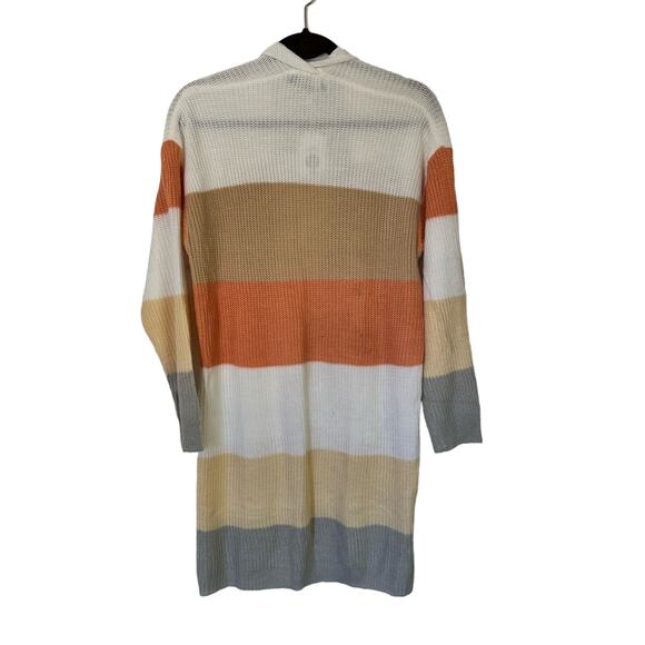 Zesica Cardigan Long Knit Color Block sweater Neutral Colors Size Medium - Picture 3 of 7